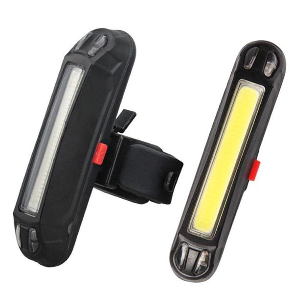 Luci di avvertimento per bicicletta COB Luce posteriore per bici Fanale posteriore Avvertimento di sicurezza Lampada LED ricaricabile USB Coda per bicicletta Cometa7647106