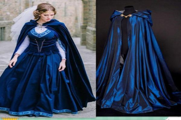 Ganze blaue, günstige Weihnachts-Umhang mit Kapuze, Brautumhänge, Umhänge, 2017, 2018, Winter, Halloween, lange Jacke, Hochzeit, Brautjungfer, Wraps37317213679714