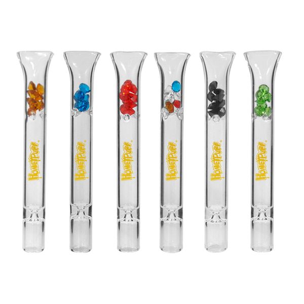 HONEYPUFF 103 mm Diamant-Glas-Rauchpfeife, lange Glas-Zigarette, One-Hitter-Schlägerpfeife, Mini-tragbares Glasrohr, flache Spitzen zum Rauchen, Neu