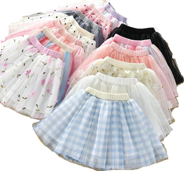 Mix 5 pçslote bebê meninas tutu vestido dot lantejoulas bordado fio líquido plissado dança saia bebês plissado vestido de baile saias crianças des4323252