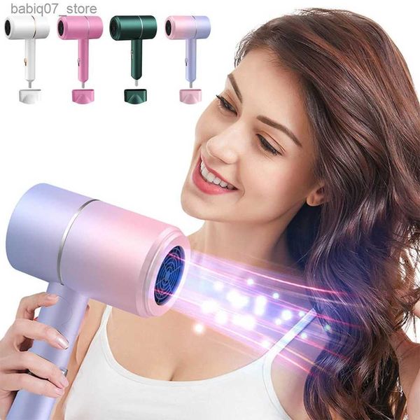 Secadores de cabelo profissionais secadores de cabelo luz azul íon negativo aquecimento e resfriamento doméstico elétrico q240306