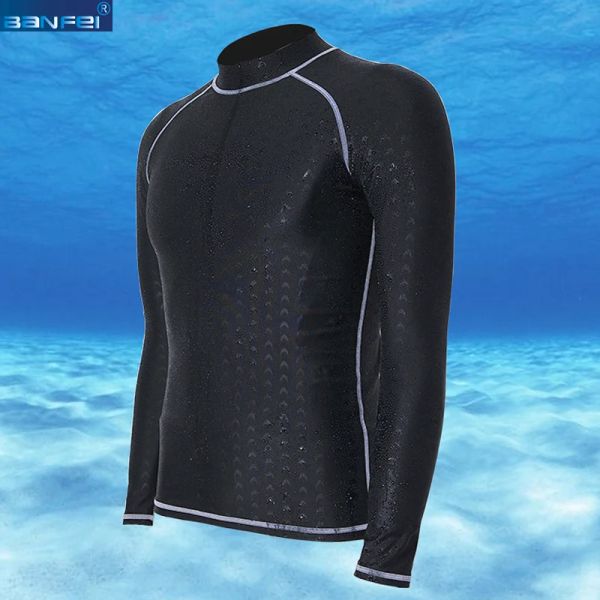 Badwear Banfei Triathlon Rash Guard Männer Lycra Badeanzug Langarm T -Shirt Sea Beach Wasser Sport Surfing Tauchanzug Rashguard 4xl