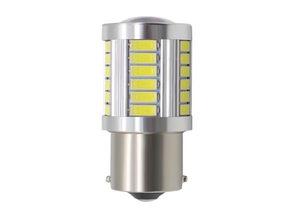 10X 1156 Auto Led Indicatori di direzione Lampada 1156 P21W BA15S Auto Coda Lampadina Luci dei freni Lampada di retromarcia automatica Luce di marcia diurna DC12V Bianco2032329