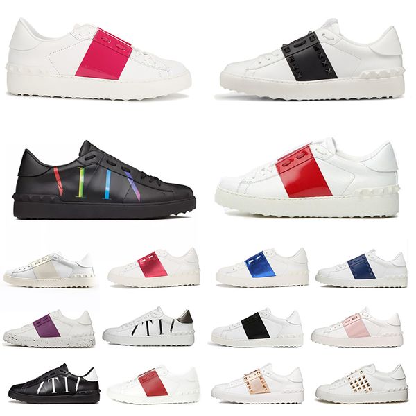 2024 San Valentino Scarpe Designer Uomo Donna Scarpe eleganti casual Bianco Rosso Oro tripla parte superiore nera Unitleds Scarpe da donna in pelle da uomo Scarpe da ginnastica aperte Sport all'aria aperta