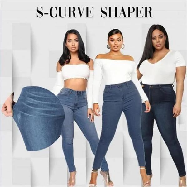 Jeans-Jeans-Leggings für Damen mit Push-ups zum Anziehen, schmaler Schnitt, dehnbar und perfekt, mit Fake-Taschen-Dekor