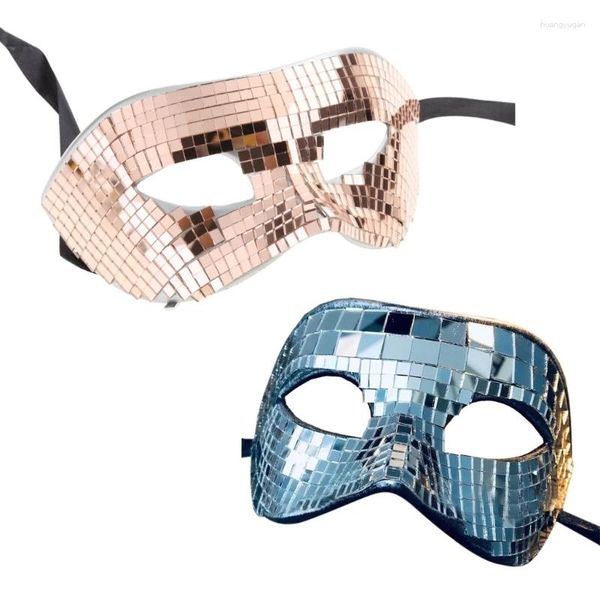 Partyzubehör Maskerade-Maske für Damen, glitzernder Abschlussball, heller silberner Spiegel, sexy Augenabdeckungen, Halloween