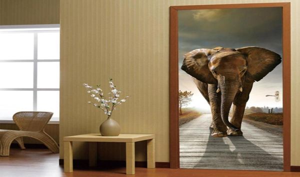 3D Po Tapete Elefant PVC selbstklebende wasserdichte Wand Papier Home Decor Wohnzimmer Schlafzimmer Badezimmer Tür Wandbild Aufkleber66180354441535