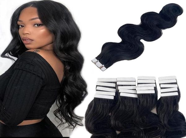 Skin Weft Body Wave Tape in Haarverlängerungen mehrfarbig 16 Zoll 24 Zoll9417006