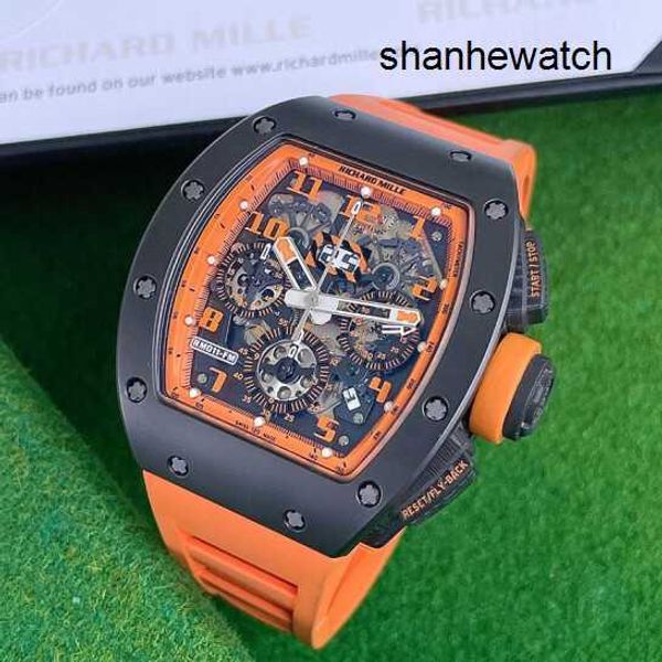 Zeitlose Uhren, ausgefallene Uhr, RM-Uhrenserie RM011-FM, orangefarbene Keramik, limitierte Auflage, Mode, Freizeit, Sport, Maschinen, Armbanduhr RM011