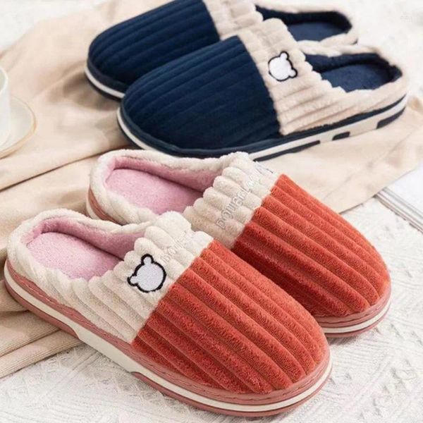 Pantofole Peluche Per Donna Uomo Inverno Soffice Colletto Peloso Casa Cotone Interno Esterno Accogliente Camera Da Letto Scivoli Fuzzy