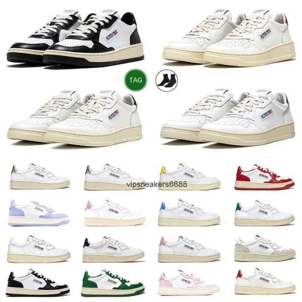 2024 Stilista di moda Scarpe da corsa Autries Medaglia d'azione bicolore in pelle scamosciata Low American da uomo e da donna White Rose in camoscio rosso Bianco Scarpe da ginnastica casual all'aperto