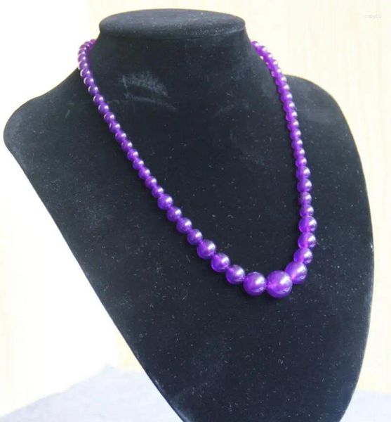 Anhänger 6-14mm Natürliche Lila Amethyst Halskette Geschenk Für Frauen Mädchen Perlen Steine Jaspis Jade 18 zoll Schmuck Machen D