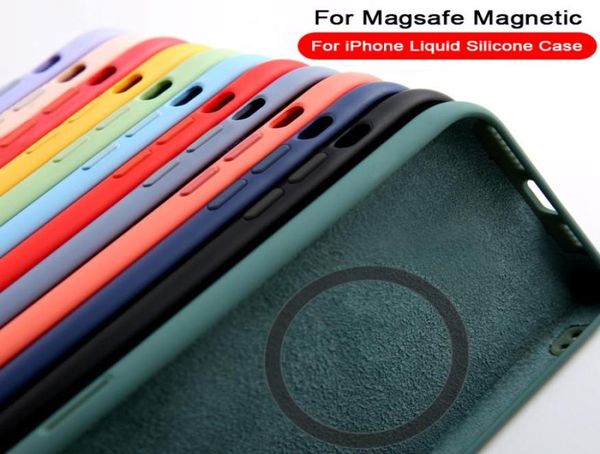 Magsafe için Magsafe Manyetik Kablosuz Şarj Kılıfı için 13 11 12 Pro Max Mini 8 Plus XR XS Max X SE 2020 Sıvı Silikon Kapağı4806888