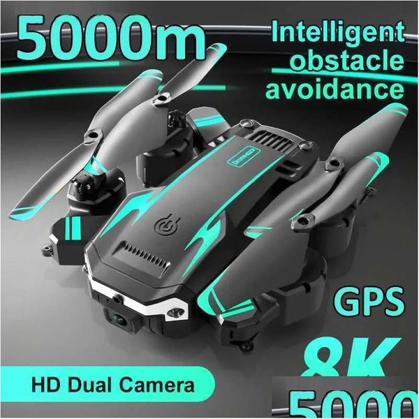 Дроны 2023 Дрон 8K 5G Gps Профессиональные HD двойные камеры Воздушная съемка Предотвращение препятствий Четырехроторный вертолет Радиоуправляемое расстояние 5000M Dhu1Y
