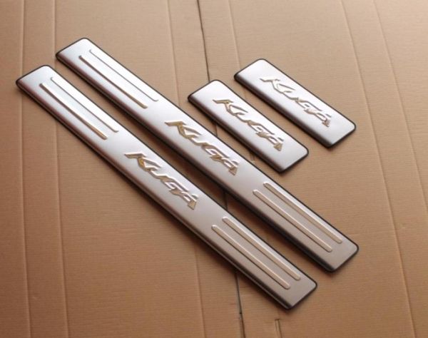 Battitacco esterno per davanzale della porta in acciaio inossidabile da 4 pezzi di alta qualità per copertura adesiva per auto KUGA 2013 20142693363