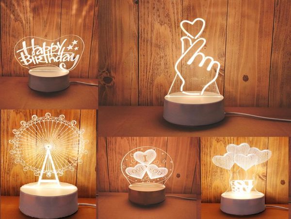 3D LED Mesa Luz Jellyfish Coruja Luzes Noturnas ABSResina Multidesign Lâmpada para Quarto de Crianças whole7645958