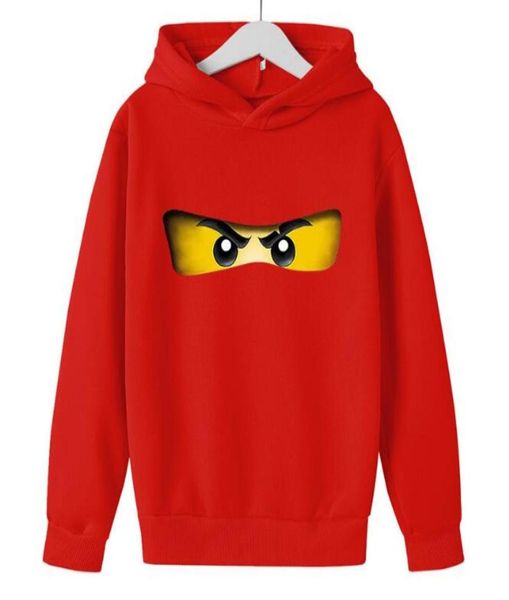 Menino vermelho com capuz outono inverno criança legoes ninjago moletom de algodão topo menina manga longa pulôver crianças 514y hip hop roupas8300438