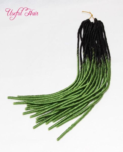 FAUX LOCS OMBRE GREEN Мягкая коса для наращивания волос в пучках дреды СИНТЕТИЧЕСКОЕ плетение косичек крючком ВОЛОСЫ MARLEY JUMBO BRAILDS8231723