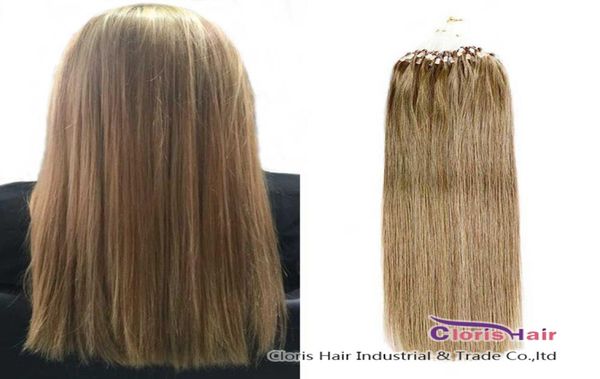 Dicas saudáveis extensões de cabelo micro grânulo 10 médio dourado marrom em linha reta brasileiro remy cabelo humano laço micro anel extensões 50g 7525551