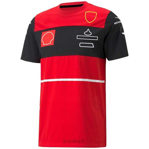 Herren Polos Neuer Rennanzug F1 T-Shirt Rot Kurzarm Team Uniform Revers Schnelltrocknend Top295d Anpassbar D2q0