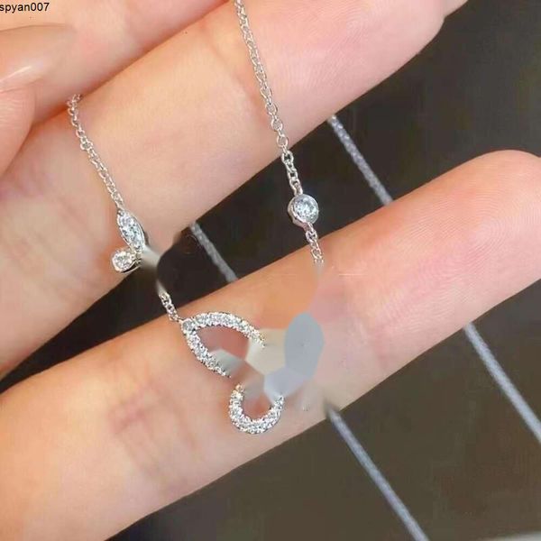 Halskette Schmetterlingshalskette für Damen, luxuriöse kleine Diamantkette