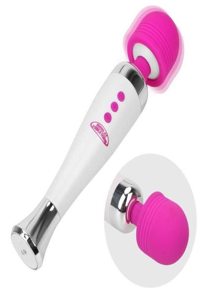 Itens de massagem atualizar 12 velocidades clitóris estimular AV massageador vibradores varinha mágica carregamento USB brinquedos sexuais para mulheres Gspot9159857