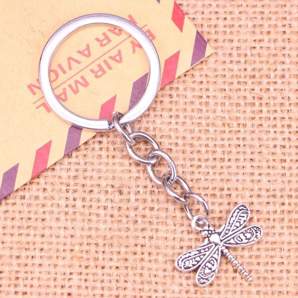 Schlüsselanhänger 20 stücke Mode Keychain 21x19mm Libelle Anhänger DIY Männer Schmuck Auto Schlüssel Kette Ring Halter Souvenir für Geschenk