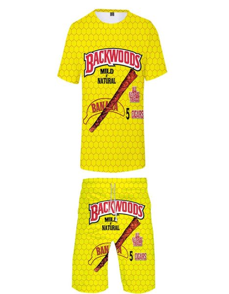Funny Foods Backwoods Honey Berry Due pezzi Set da uomo Hip hop Maglietta casual pantaloncini Tuta sportiva Abbigliamento di marca di moda X05032701399