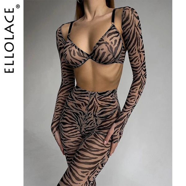 Ellolace zebra erotik iç çamaşırı tam mahsul için üst sıkı kıyafet şeffaf şeffaf dantel kesintisiz samimi gstring brifing setleri 240305