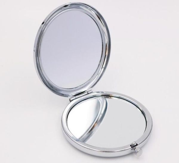 Новое карманное зеркало, серебряное пустое компактное зеркало, отлично подходит для косметического зеркала для макияжа «сделай сам», подарок для свадебной вечеринки8729664