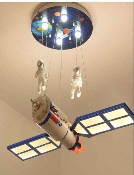 Children039s Raumraum-Satelliten-LED-Kronleuchter mit Fernbedienung, Beleuchtungskörper für Kinderzimmer, Kinderzimmer, Cartoon-Hängelampe6677577