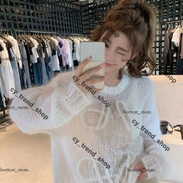 Loewee Sweater Designer de moda de luxo Loeve Mulheres mesmo estilo Dama Haimao Grosso Stick Needle Pure Hand Woven Dough Twists Sweater para mulheres 428