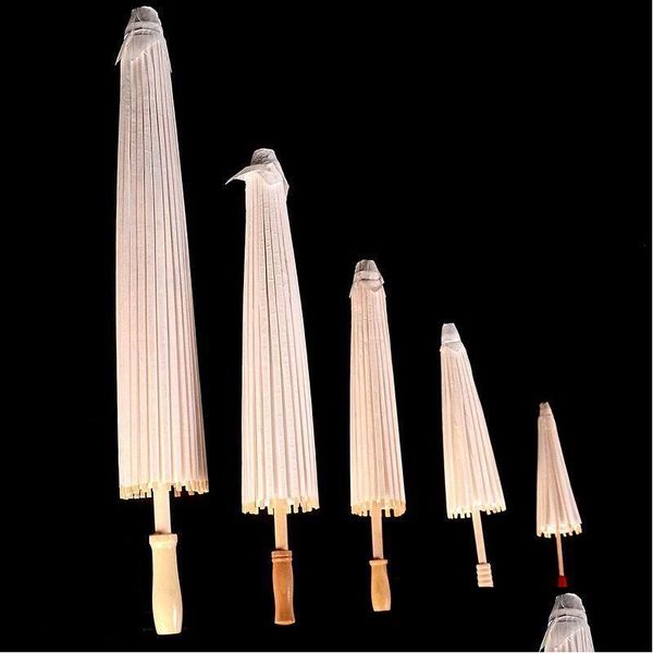 Ombrelli 60 pezzi Ombrelloni da sposa in carta bianca Articoli di bellezza Mini cinese Ombrello artigianale Diametro Consegna goccia Giardino domestico Hous Dhbga