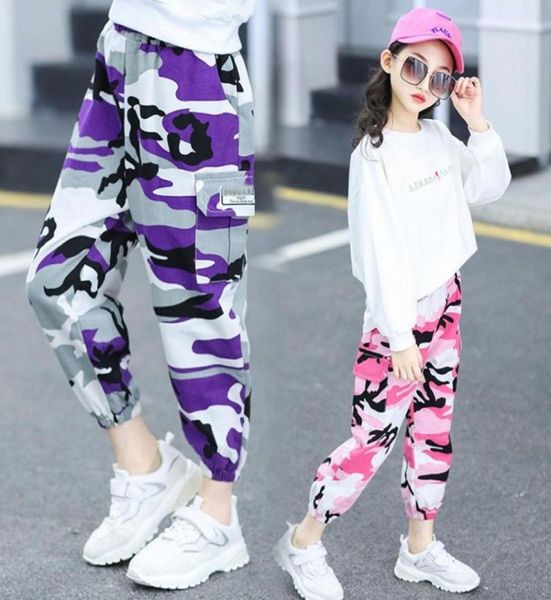 Crianças meninas meninos hip hop roupas de dança joggers calças para crianças algodão solto camuflagem esportes harem calças novo 2020 lj205387141
