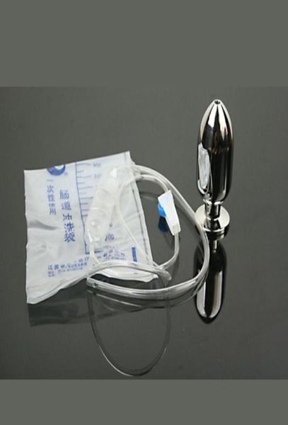 Couper metal chuveiro anal enema bocal de água plug cabeça enema limpeza anal aço inoxidável butt plug anal plug erótico sexo brinquedo ânus 1614647