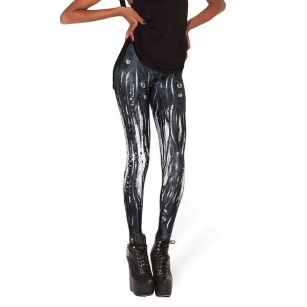 Леггинсы модный дизайн женские черные леггинсы Galaxy Space Mechanical Steel Tube с принтом пузырьков воздуха брюки леггинсы GL19
