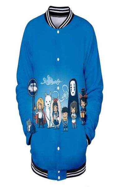 Anime Spirited Away No Face Man 3D-Druck Baseballjacke Herren Bomberjacke Studio Ghibli Hayao Miyazaki Baseballuniform Outwear6718115