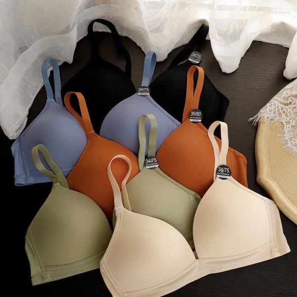 Reggiseni Intimo donna senza cuciture Lingerie sexy Reggiseno moda Top Reggiseno regolabile color caramello Bralette push up femminile