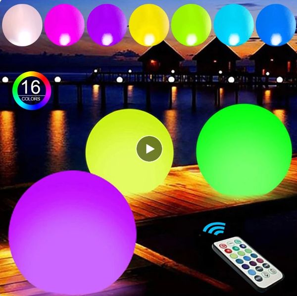 Вечерние пользу удаленные плавающие фонари для бассейна 16 цветов уличный плавательный светодиодный шариковый светильник водонепроницаемый газонный светильник для бассейна