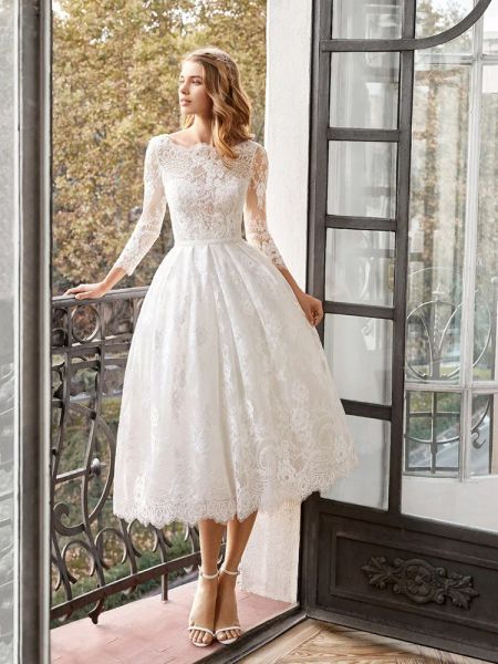 Vestito bianco abito elegante per il matrimonio in pizzo vestidos coctel elegantes a lungo mandato.