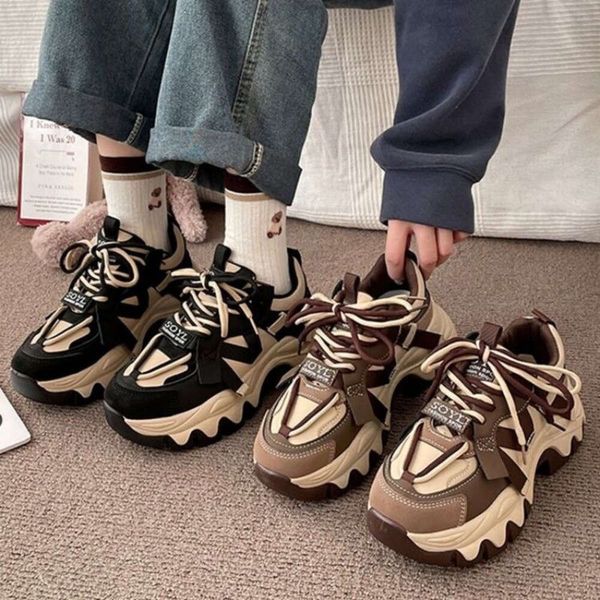 Hot Internet Autumn Super Dad Spesse SOLEED 2024 Celebrity New Fashion Versatile Instagram Sports Scarpe per donne 6 876 87 610 10