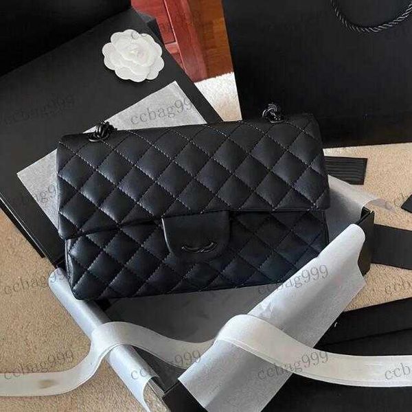 CC lüks marka cf moda kadın omuz çantası 25cm yumuşak deri siyah donanım metal toka el çantası matelasse zincir crossbody çanta tasarımcısı makyaj sacoche çantalar