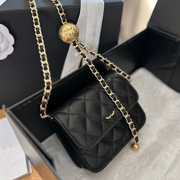 24S Ladies Designer Classic Mini Flay Lipstick Square Canity Bags Crush Crush Gold Ball Ghw Crossbode Crossbody Costect Card Держатель кошелек на талии 13x11cm