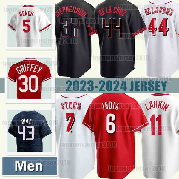 44 Elly De La Cruz Baseball Jersey 6 Jonathan India 33 Christian Encarnacion-Strand 15 Emilio Pagan 9 Matt McLain 30 Will Benson Andrew Abbott TJ Friedl Bubba Thompson