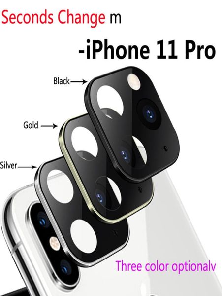 Protezione cambio secondi in vetro temperato per iPhone 11 Pro Max Copriobiettivo fotocamera per iPhone X XS MAX Custodia posteriore in lega di titanio Came9385145