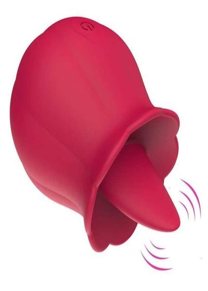 Giocattolo del sesso Massaggiatore Clitoride Capezzolo Ventosa Dildo Stimolatore del clitoride Prodotti per la fica orale Succhiare la lingua Leccare i giocattoli del vibratore della rosa per Wo7189532