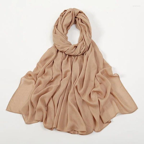 Abbigliamento etnico Sciarpa solida Donna Hijab Musulmano Fascia Scialli avvolgenti Morbido e sottile Fazzoletto a bolle Fazzoletto Pashmina Sciarpe Foulard Bandana