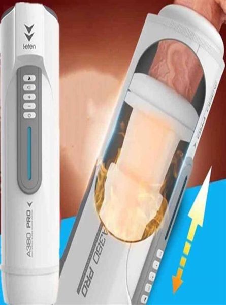 Leten A380 Pistão Masturbador Telescópico Automático Aquecimento Vagina Empurrando Gemendo Máquina de Masturbação Masculina Brinquedos Sexuais Para Homens175w4235210