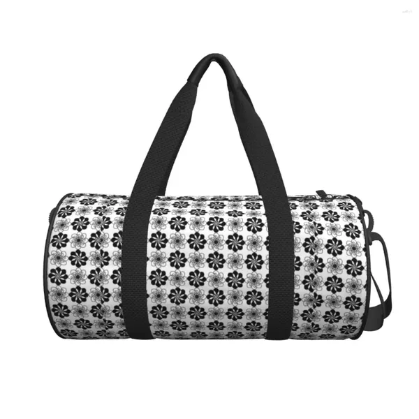 Duffel Bags Popping Flores Saco de Viagem Monocromático Moda Esportes Grande Novidade Ginásio Homens Mulheres Personalizado Fim de Semana Fitness