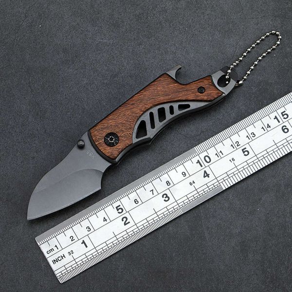 Mini coltello portatile con chiave apribottiglie pieghevole multifunzionale X65 per autodifesa da campeggio all'aperto 889643